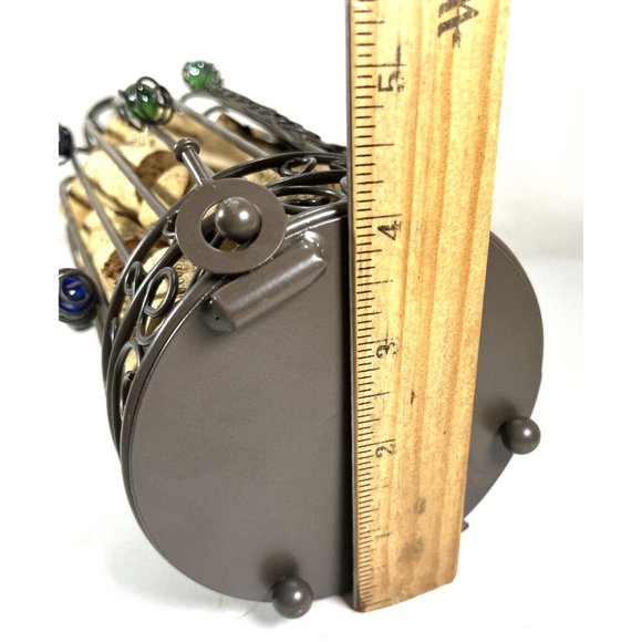 Cork Holder with Corks Decorative Caged Taupe Wine Bottle Shaped - Picture 9 of 14